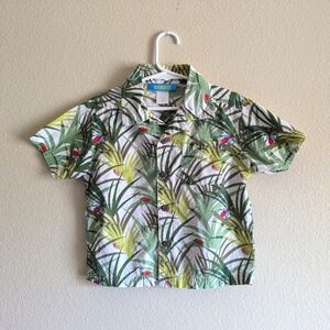 Gymboree tropical plant bug dress shirt